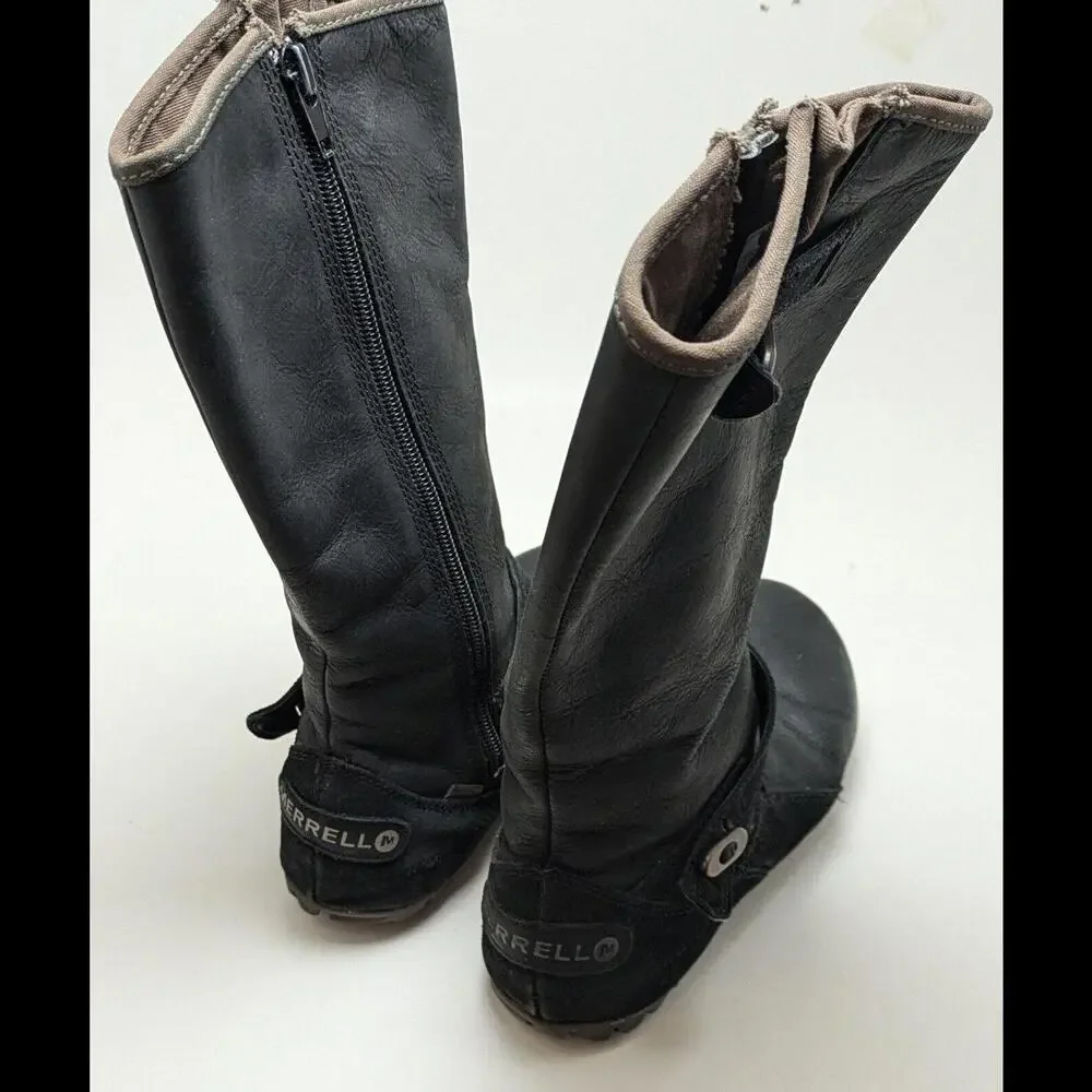 Womens Merrell Haven Autumn Waterproof Side Zip Black‎ Suede Boots J48374 Size 5